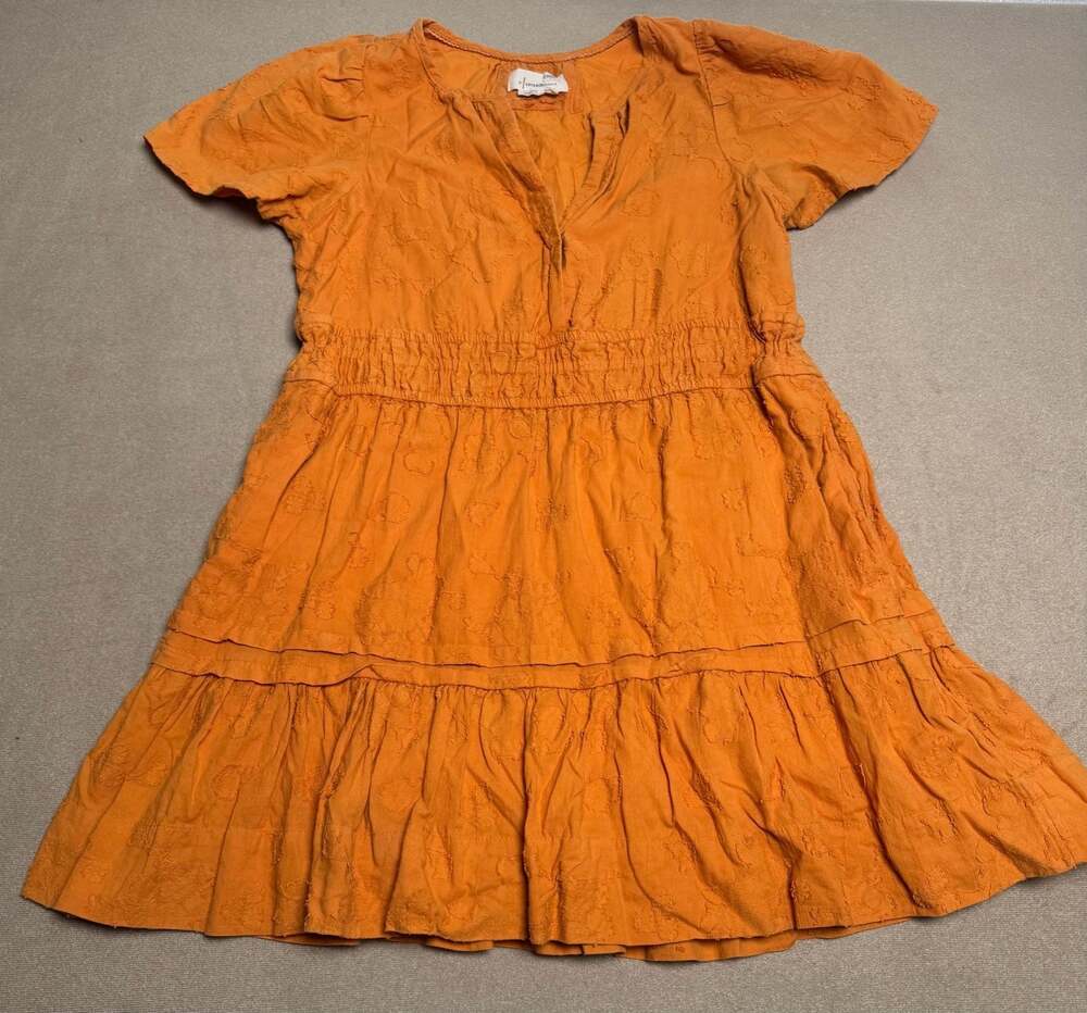 Anthropologie Tiered Mini Dress with Embroidered Texture